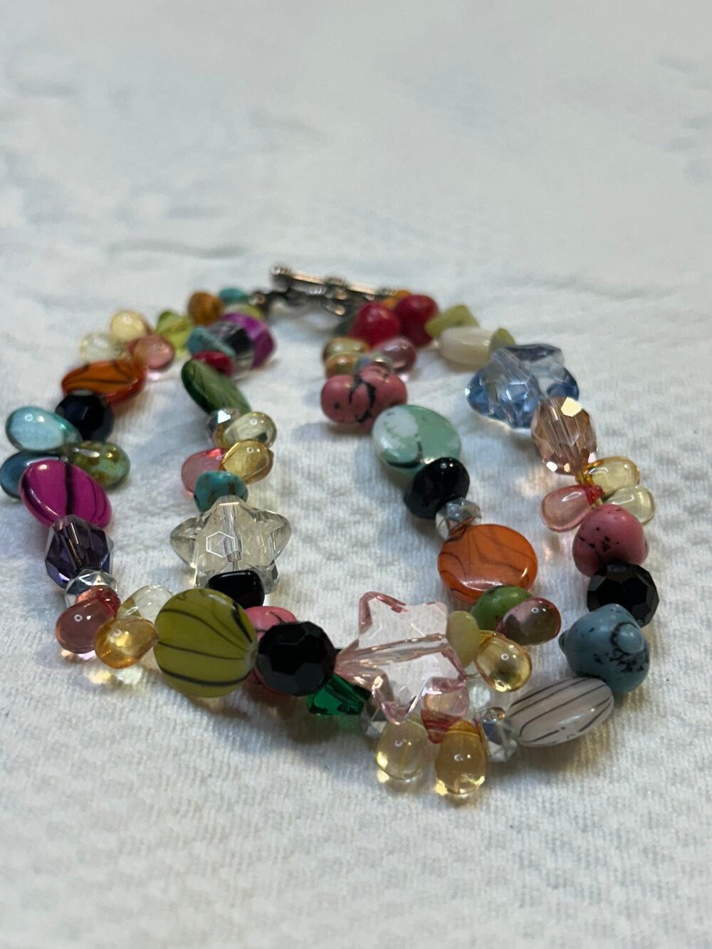 9 inch beaded toggle clasp bracelet colorful artisan